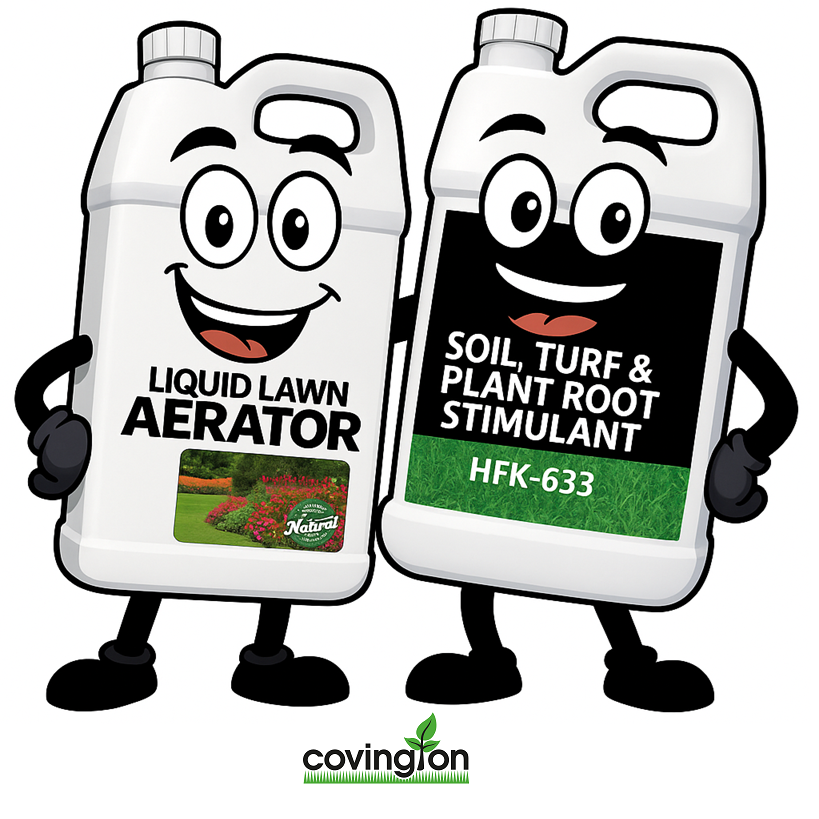 bottles of HFK & Lawn Aerator