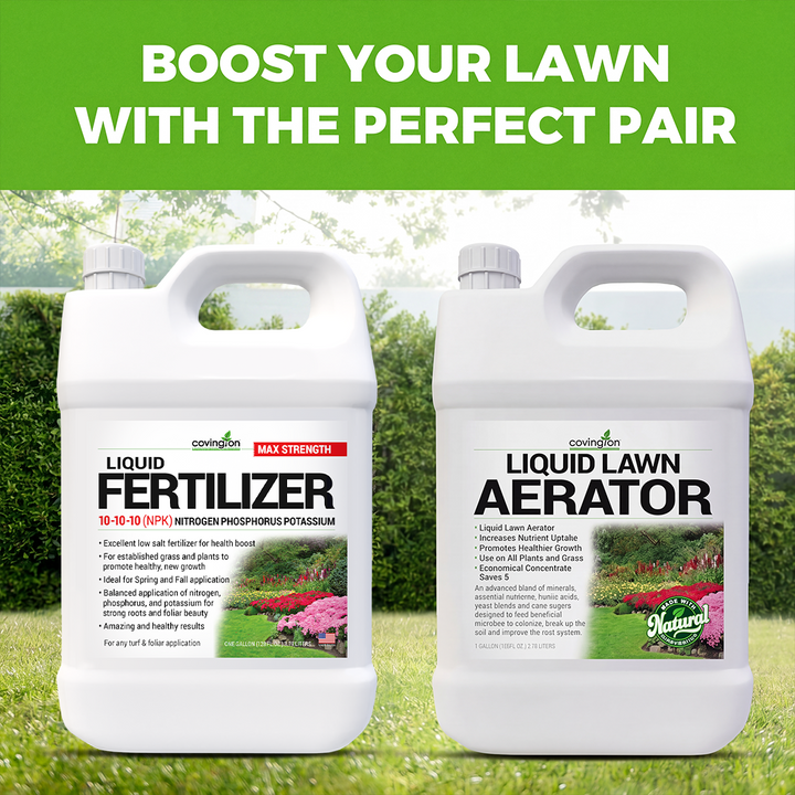 strength fertilizer for plants Covington Naturals Liquid Fertilizer for Lawns 10-10-10, All Purpose Plant Food 32 Ounces