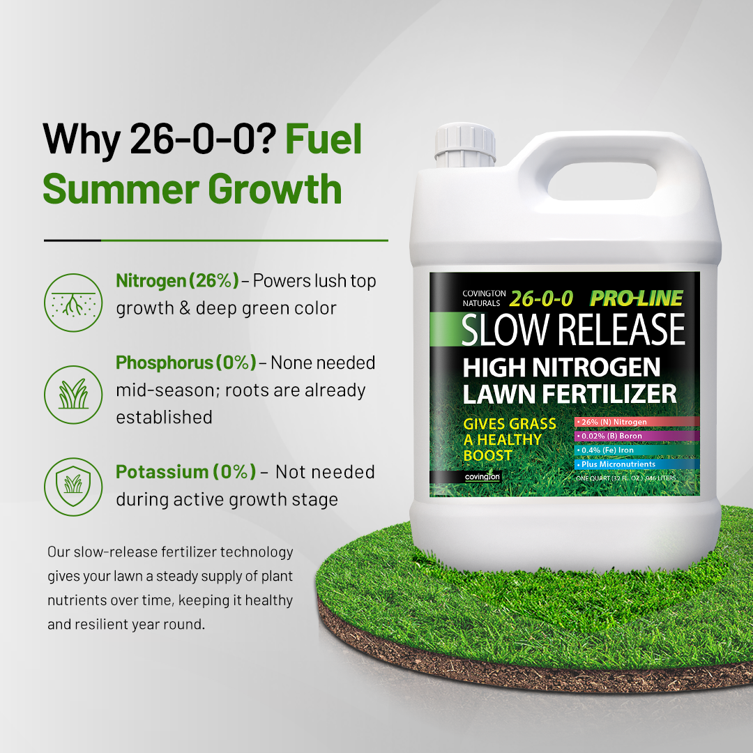 low nitrogen fertilizer for variegated plants ProLine Slow Release High Nitrogen Fertilizer Plus Micronutrients 26-0-0 4 Gallons